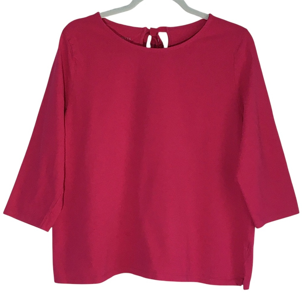 Red Talbots Top with Bow XL petit Geranium Pink